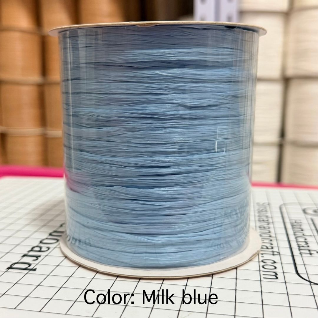 ไหมราฟเฟีย สี Milk blue - Raffia yarn Color: Milk blue