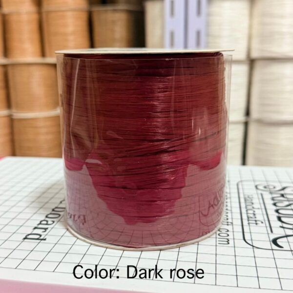 ไหมราฟเฟีย สี Dark rose - Raffia yarn Color: Dark rose
