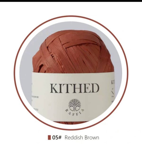 ไหมราฟเฟีย ขนาด 100 ม. สี Reddish Brown - Raffia yarn 100 m. Color: Reddish Brown