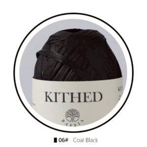 ไหมราฟเฟีย ขนาด 100 ม. สี Coal Black - Raffia yarn 100 m. Color: Coal Black