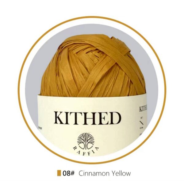 ไหมราฟเฟีย ขนาด 100 ม. สี Cinnamon Yellow - Raffia yarn 100 m. Color: Cinnamon Yellow