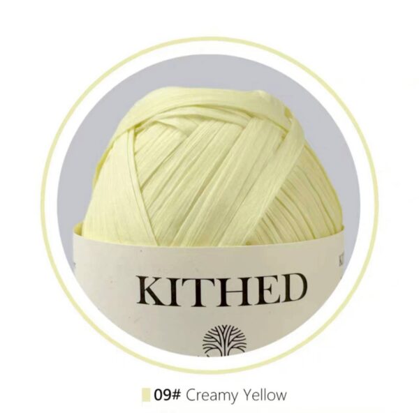 ไหมราฟเฟีย ขนาด 100 ม. สี Creamy Yellow- Raffia yarn 100 m. Color: Creamy Yellow