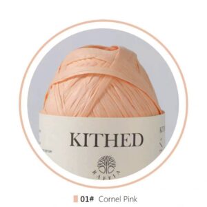 ไหมราฟเฟีย ขนาด 100 ม. สี Cornel Pink - Raffia yarn 100 m. Color: Cornel Pink