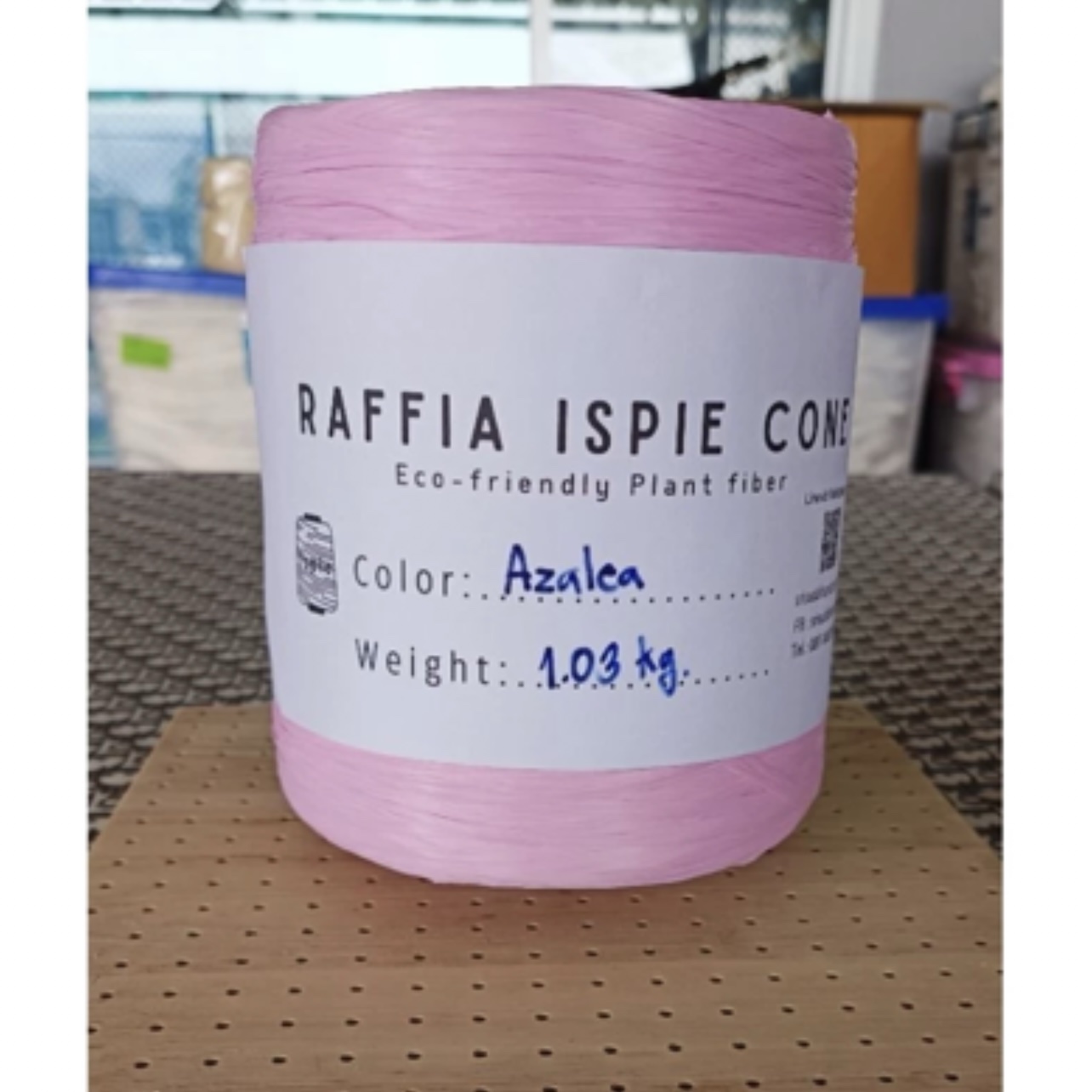 Raffia Ispie สี Azalca (โคนราเฟีย)สำหรับถัก หนัก0.95-1กิโลกรัม