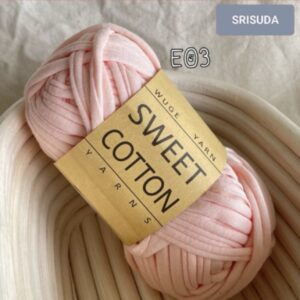 ไหมผ้ายืด สี E03 ไหมสำหรับถัก Cotton sweet 20มม. งานโครเช งาน DIY