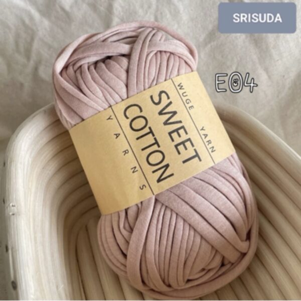 ไหมผ้ายืด สี E04 ไหมสำหรับถัก Cotton sweet 20มม. งานโครเช งาน DIY