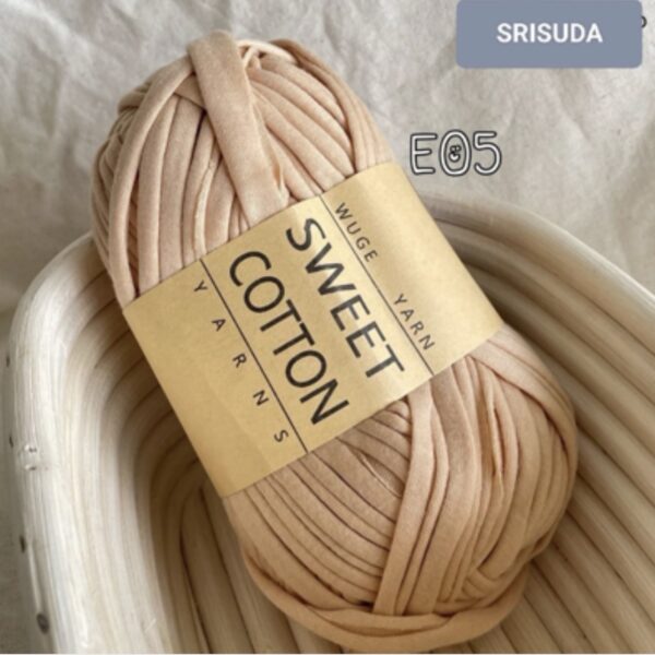 ไหมผ้ายืด สี E05 ไหมสำหรับถัก Cotton sweet 20มม. งานโครเช งาน DIY