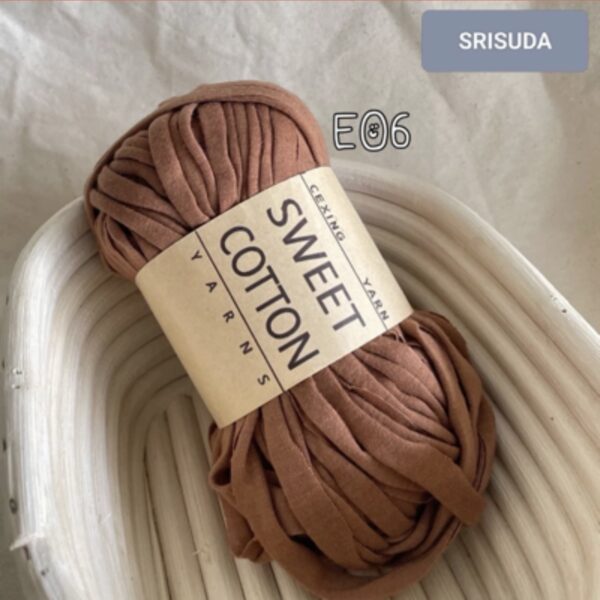 ไหมผ้ายืด สี E06 ไหมสำหรับถัก Cotton sweet 20มม. งานโครเช งาน DIY