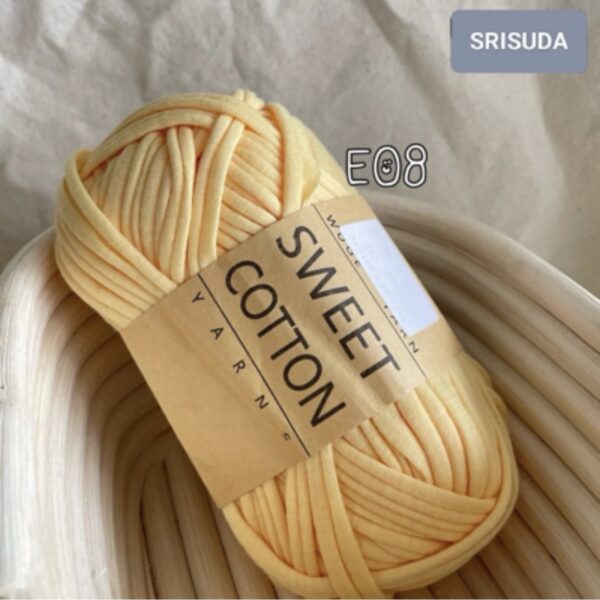 ไหมผ้ายืด สี E08 ไหมสำหรับถัก Cotton sweet 20มม. งานโครเช งาน DIY