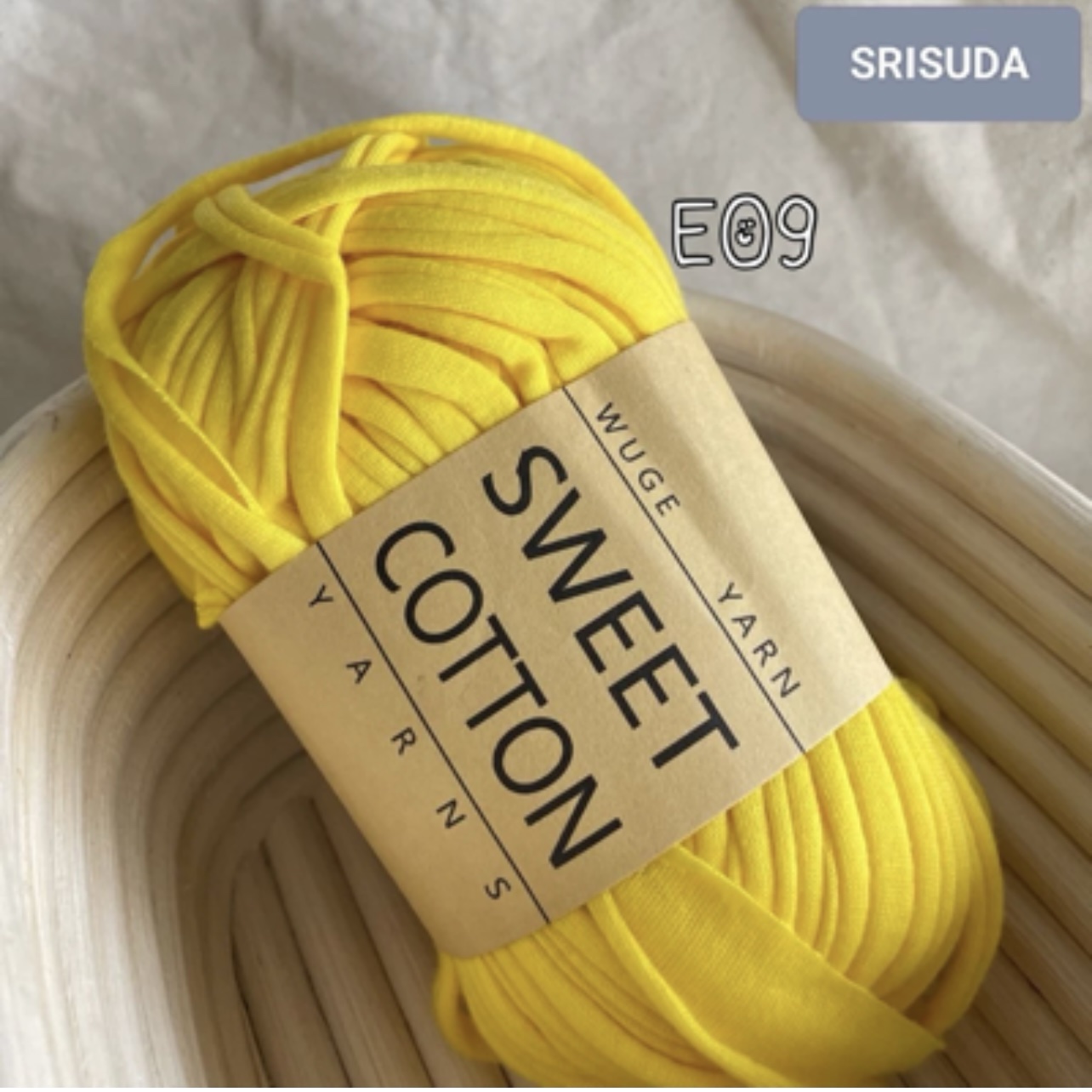 ไหมผ้ายืด สี E09 ไหมสำหรับถัก Cotton sweet 20มม. งานโครเช งาน DIY
