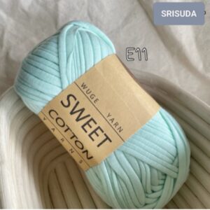 ไหมผ้ายืด สี E11 ไหมสำหรับถัก Cotton sweet 20มม. งานโครเช งาน DIY