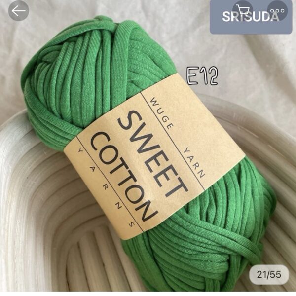 ไหมผ้ายืด สี E12 ไหมสำหรับถัก Cotton sweet 20มม. งานโครเช งาน DIY