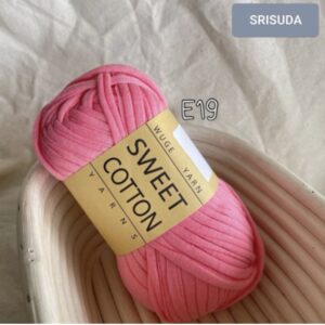 ไหมผ้ายืด สี E19 ไหมสำหรับถัก Cotton sweet 20มม. งานโครเช งาน DIY