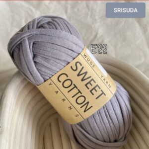 ไหมผ้ายืด สี E22 ไหมสำหรับถัก Cotton sweet 20มม. งานโครเช งาน DIY