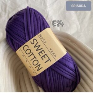 ไหมผ้ายืด สี E24 ไหมสำหรับถัก Cotton sweet 20มม. งานโครเช งาน DIY