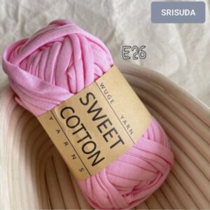 ไหมผ้ายืด สี E26 ไหมสำหรับถัก Cotton sweet 20มม. งานโครเช งาน DIY