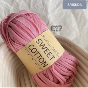 ไหมผ้ายืด สี E27 ไหมสำหรับถัก Cotton sweet 20มม. งานโครเช งาน DIY
