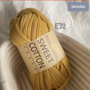 ไหมผ้ายืด สี E32 ไหมสำหรับถัก Cotton sweet 20มม. งานโครเช งาน DIY
