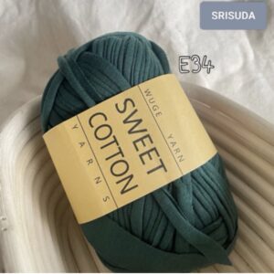 ไหมผ้ายืด สี E34 ไหมสำหรับถัก Cotton sweet 20มม. งานโครเช งาน DIY