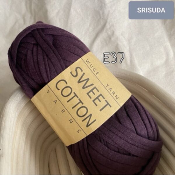 ไหมผ้ายืด สี E37 ไหมสำหรับถัก Cotton sweet 20มม. งานโครเช งาน DIY