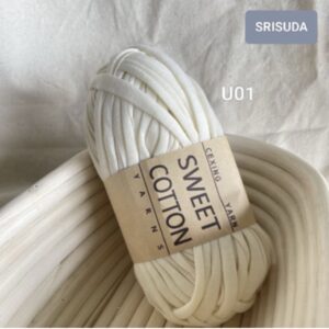 ไหมผ้ายืด สี U01 ไหมสำหรับถัก Cotton sweet 20มม. งานโครเช งาน DIY