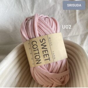 ไหมผ้ายืด สี U02 ไหมสำหรับถัก Cotton sweet 20มม. งานโครเช งาน DIY
