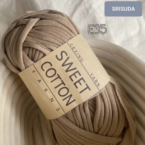 ไหมผ้ายืด สี E35 ไหมสำหรับถัก Cotton sweet 20มม. งานโครเช งาน DIY